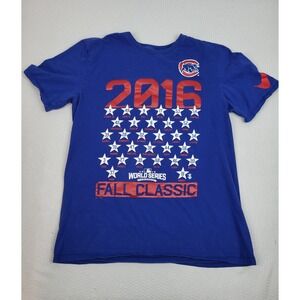 Nike Chicago Cubs World Series Shirt Mens Medium Blue 2016 Fall Classic‎ MLB